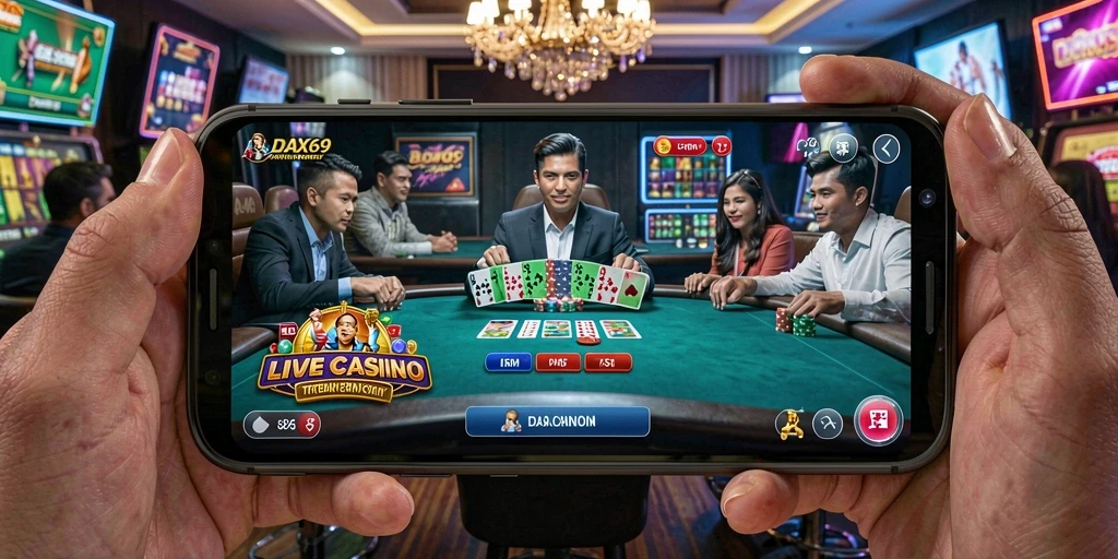 Tampilan utama gameplay DAX69 dalam Live Casino yang menegangkan dan mendebarkan.