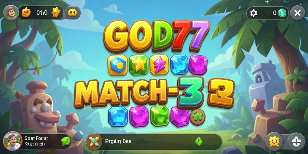 Screenshot gameplay GOD77 yang menunjukkan momen mencocokkan objek.