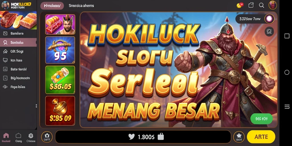 Tampilan gameplay HOKILUCK yang menarik dengan fitur Slot yang beragam.