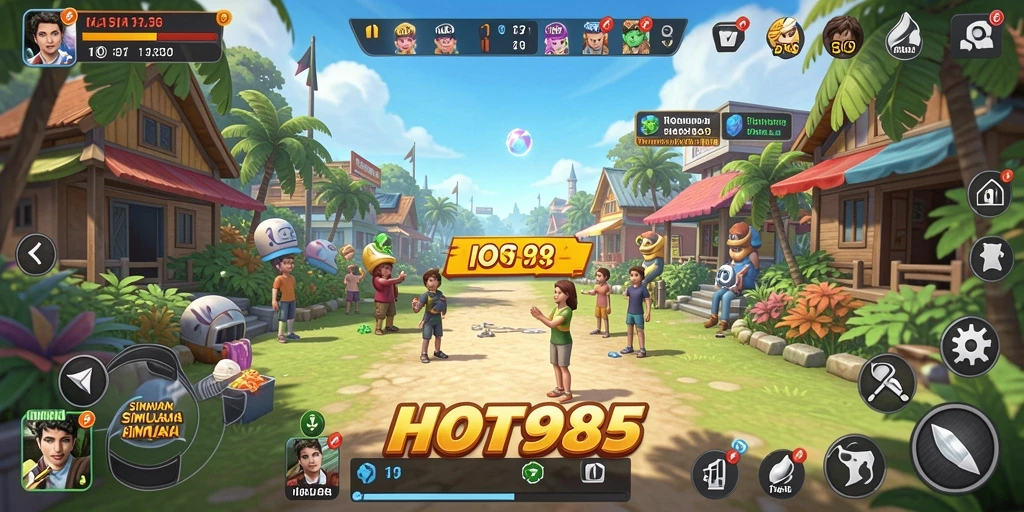 Tangkapan layar utama HOT985 menunjukkan gameplay yang penuh aksi dan simulasi menarik.