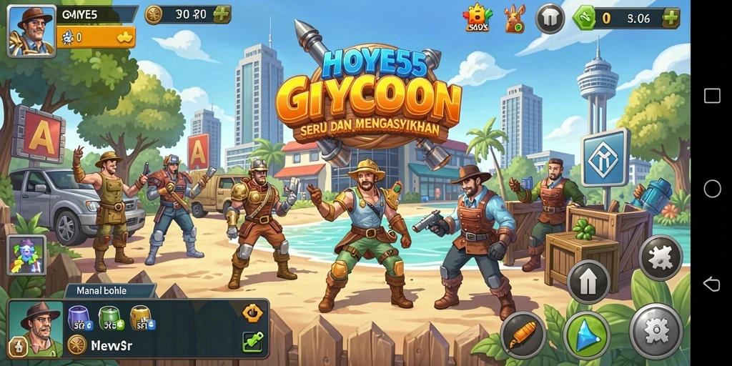 Tampilan gameplay HOYE55 dengan elemen Tycoon yang menarik.