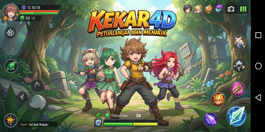 Screenshot gameplay KEKAR4D menampilkan karakter anime yang beraksi seru.