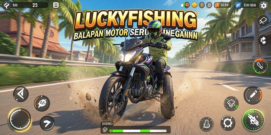 Gameplay seru balapan motor di LUCKYFISHING.