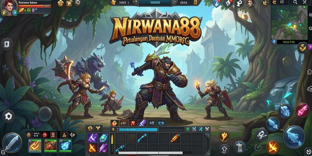 Tangkapan layar NIRWANA88 menunjukkan pertarungan seru antara pemain dan monster.