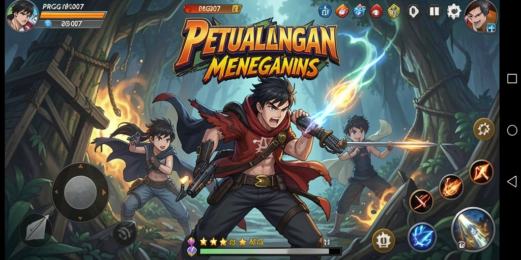 Tampilan gameplay seru di PRG007 dengan karakter anime favorit.